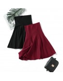 Women Knitted Skirt Autumn Winter Sexy Solid High Waist Short skirts Umbrella Pleated Skirt Ladies Elastic Knit Mini Skirt