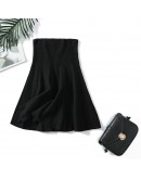 Women Knitted Skirt Autumn Winter Sexy Solid High Waist Short skirts Umbrella Pleated Skirt Ladies Elastic Knit Mini Skirt