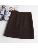 Woolen Skirt Women Autumn Winter Vintage Warm A Line High waist Mini Skirts Women's Wool Short Skirts Faldas Plus Size F204