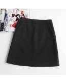 Woolen Skirt Women Autumn Winter Vintage Warm A Line High waist Mini Skirts Women's Wool Short Skirts Faldas Plus Size F204