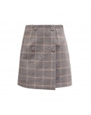 Autumn Winter Plaid Wool Skirt Women's Short Skirt Mini A-line Harajuku Woolen Skirts Vintage Office Ladies Jupe Femme Saia