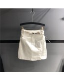  Irregular Denim Skirts Women High Waist Casual Short Mini Skirt European Style Summer Khaki Green White Jeans Faldas