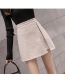 High  Rivet Woolen Skirt Women High Waist Irregular Side Split Short Mini Skirts Harajuku faldas verano Plus Size XXL