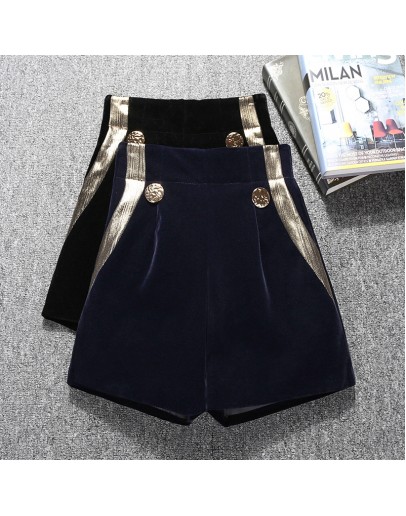 Vintage Autumn Winter Velvet Shorts Women Elegant High Waist Short Mujer Ladies Office Work Booty Shorts feminino Plus Size