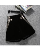 Vintage Autumn Winter Velvet Shorts Women Elegant High Waist Short Mujer Ladies Office Work Booty Shorts feminino Plus Size