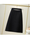 High  Soft Knitted Skirt Women's Fall Winter High Waisted Knee Length Midi Skirts Elegant Thick Sweater Faldas Mujer