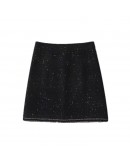 Plus Size Black Tweed Woolen Skirt Women High Waisted Autumn Winter Short Mini Booty Skirts Y2K Skater Clothes Harajuku Faldas