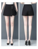   Summer Irregular Slit Shorts Women Streetwear Women's Skirt Shorts with Pin High Waist Slim Girls Shorts Femme