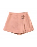   Summer Irregular Slit Shorts Women Streetwear Women's Skirt Shorts with Pin High Waist Slim Girls Shorts Femme