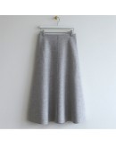 Fall Winter Woolen Skirt for Women High Waisted Elegant Mid Length Skirts  Style Soft Office Work Midi Faldas Good 