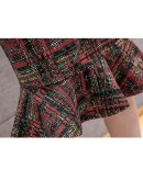 Fall Winter Tweed Wool Skirt Women High Waisted Knee Length Ruffles Trumpet Mermaid Skirts Hip Package Midi Faldas Plus Size 5XL