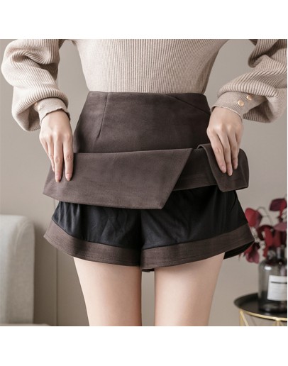 Fall Winter Irregular Woolen Skirt for Women High Waisted Short Mini Skirts Y2K   Clothing Kawaii Harajuku Jupe