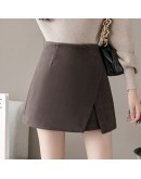 Fall Winter Irregular Woolen Skirt for Women High Waisted Short Mini Skirts Y2K   Clothing Kawaii Harajuku Jupe