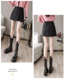 Fall Winter Irregular Woolen Skirt for Women High Waisted Short Mini Skirts Y2K   Clothing Kawaii Harajuku Jupe