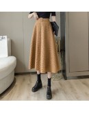 Fall Winter Long Skirt for Women   Elegant High Waisted Medieval Skirts Black Khaki Faldas Mujer Moda Clothing