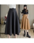 Fall Winter Long Skirt for Women   Elegant High Waisted Medieval Skirts Black Khaki Faldas Mujer Moda Clothing