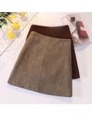  Wool Skirt Women Autumn Winter Thick Warm A-Line High waist Mini Skirts Women's Woolen Boots Short Skirts Faldas F196