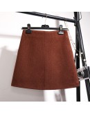  Wool Skirt Women Autumn Winter Thick Warm A-Line High waist Mini Skirts Women's Woolen Boots Short Skirts Faldas F196