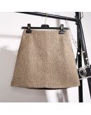  Wool Skirt Women Autumn Winter Thick Warm A-Line High waist Mini Skirts Women's Woolen Boots Short Skirts Faldas F196