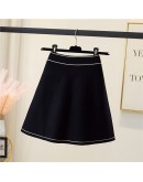 Hit Color Patchwork Short Mini Knitted Skirt Women Single Breasted High Waisted Thick Warm Booty Skirts Harajuku Mujer Faldas