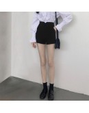 Autumn Winter Women's Woolen Shorts High Waisted Wide Leg Warm Booties Shorts Track Pantalones Cortos De Mujer