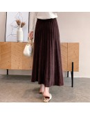 Autumn Winter Top  Thicken Knitted Skirt Women Elegant High Waist Long Skirts Female Warm Mink Fur Maxi Faldas Saia