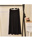 Autumn Winter Top  Thicken Knitted Skirt Women Elegant High Waist Long Skirts Female Warm Mink Fur Maxi Faldas Saia