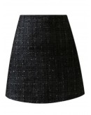 Autumn Winter Short Mini Tweed Wool Skirt for Women High Waisted A-Line Slim Harajuku Skort  Black Gray Faldas Mujer