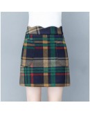 Autumn Plaid Wool Skirt Women  Winter Plus Size 4XL Hight Waist A-Line Thick Warm Mini Boots Skirts Female Hip Package Saias