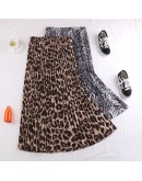 Spring Women Long Pleated Skirt High Waist Maxi Skirt Vintage Female Print Snake Leopard Skirt Faldas Jupe Femme Saia