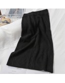  Vintage Twist Knitted Skirt Women High Waisted Straight Midi Sweater Skirts Autumn Winter Warm Hip Package Solid Faldas