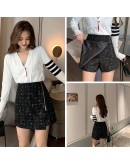 Women Irregular Shorts Skirts Fall Winter Streetwear High Waist Wide Leg Side Zipper Slit Chic Shorts Feminino Lady Short Pants