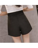 High Waist Wide Leg Shorts Women  Spring Summer  Belted Short Pants Sexy Shorts Solid Elegant Ladies Short Feminino