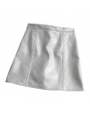 Short Faux Leather Skirt Women's High Waist  Style Soft Bright Silver PU Skirts Sexy Mini Hip Package Mujer Faldas