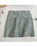 Autumn Bright Sequins Skirt Women  Spring High Waisted Short Mini Skirts Female Sexy Club Party Faldas Mujer Pretty