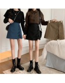  Irregular Lace Up Skirt Women High Waist Autumn Short Skirt Mini Harajuku Side Split Skirts Streetwear  Jupe Femme Saia