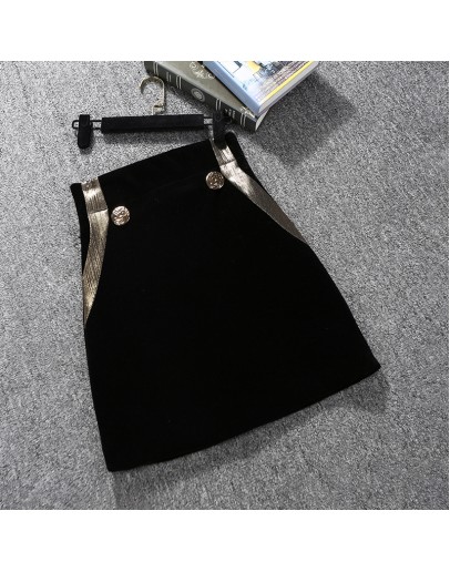  Autumn Winter Velvet Skirt Women's Short Skirt Mini A-line Harajuku Gold Velvet Skirts Office Ladies Jupe Femme Saia