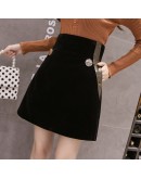  Autumn Winter Velvet Skirt Women's Short Skirt Mini A-line Harajuku Gold Velvet Skirts Office Ladies Jupe Femme Saia