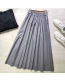  Stylish Faux Leather Midi Skirts Autumn Winter  Women Elastic High Waist Chic Umbrella A-Line Hippie Skirt