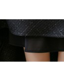 High  Knee Length Tweed Woolen Skirts for Women Autumn Winter Midi Skirt High Waisted Black Work Office Faldas Mujer