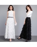 Summer Long Skirt Women Spring Feather Tassel Skirts Female Elegant Runway Skirt Maxi Party Jupe Faldas Largas Mujer