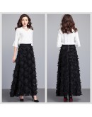 Summer Long Skirt Women Spring Feather Tassel Skirts Female Elegant Runway Skirt Maxi Party Jupe Faldas Largas Mujer