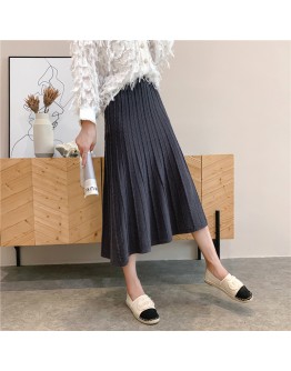  Autumn Winter Long Knit Skirt Women Elastic Waist Midi Twist Skirts Female Thick Warm faldas mujer Clothing