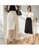  Midi Skirt for Women High Waist Irregular Pleated y2k Skirts Hip Package Office Work Medieval Skirt faldas largas mujer