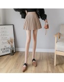 High Waisted Women's Faux Leather Skirt Fall Spring Harajuku Pleated Skirts Short Mini PU Faldas Mujer Black Khaki Jupe Femme