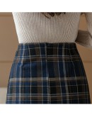 Irregular Plaid Skirt Women Autumn Winter High Waisted Short Mini Skirts with Safe Shorts Female Slim Harajuku Faldas Mujer