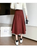  Irregular Long Skirts for Women High Waisted Heart Style Button Midi Skirt A-Line Sweet Red Black Japanese Jupe