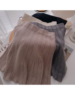 High Waisted Knitted Skirt for Women  Fall Winter Casual A-Line Mid Length Sweater Skirts Harajuku Clothes Mujer faldas