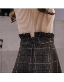 Autumn Mini Skirt Female High Waist Plaid Woolen Skirts Womens Winter Preppy Style Pleated Thick Shorts Skirt Checked Jupe Femme