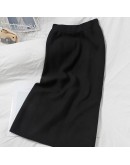 Autumn Winter Long Knitted Skirt for Women  Style Back Slit Straight Wrap Skirts High Waist Midi Sweater Falda Mujer